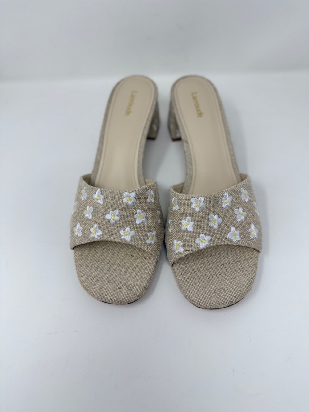 Larroude Brigitte Block Heel Slip On Sandals Sz 11 - Picture 8 of 11